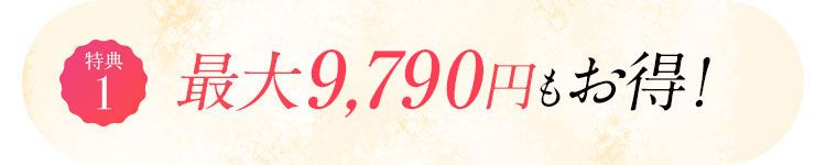 特典1 最大20,100円もお得！
